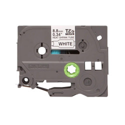 NASTRO ORIGINALE PER ETICHETTE TERMORESTRINGENTE PER CAVI (HSE221) BROTHER - TESTO NERO SU BIANCO - (8,8MM X 1,5MT) - CAVO CONSI