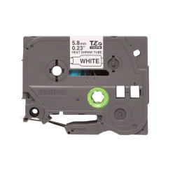 NASTRO ORIGINALE PER ETICHETTE TERMORESTRINGENTE PER CAVI (HSE211) BROTHER - TESTO NERO SU BIANCO - (5,8MM X 1,5MT) - CAVO CONSI