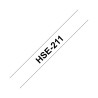 NASTRO ORIGINALE PER ETICHETTE TERMORESTRINGENTE PER CAVI (HSE211) BROTHER - TESTO NERO SU BIANCO - (5,8MM X 1,5MT) - CAVO CONSI