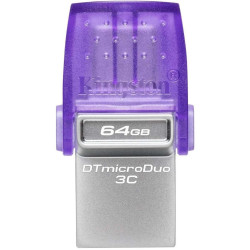 PENDRIVE KINGSTON DATATRAVELER MICRODUO 3C MEMORIA USB-A + USB-C 64GB 3.2 GEN 1 - VELOCITÀ DI LETTURA 200 MB/S