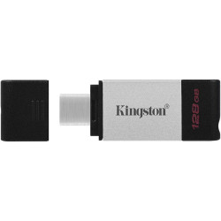 PENDRIVE KINGSTON DATATRAVELER 80 USB TIPO C FLASH DRIVE 128GB - USB-C 3.2 GEN 1 - 200 MB/S LETTURA - CON COVER - DESIGN IN META