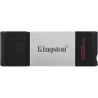 PENDRIVE KINGSTON DATATRAVELER 80 USB TIPO C FLASH DRIVE 128GB - USB-C 3.2 GEN 1 - 200 MB/S LETTURA - CON COVER - DESIGN IN META