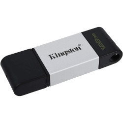 PENDRIVE KINGSTON DATATRAVELER 80 USB TIPO C FLASH DRIVE 128GB - USB-C 3.2 GEN 1 - 200 MB/S LETTURA - CON COVER - DESIGN IN META