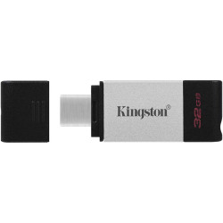 PENDRIVE KINGSTON DATATRAVELER 80 USB TIPO C FLASH DRIVE 32GB - USB-C 3.2 GEN 1 - 200 MB/S LETTURA - CON COVER - DESIGN IN METAL