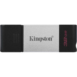 PENDRIVE KINGSTON DATATRAVELER 80 USB TIPO C FLASH DRIVE 32GB - USB-C 3.2 GEN 1 - 200 MB/S LETTURA - CON COVER - DESIGN IN METAL