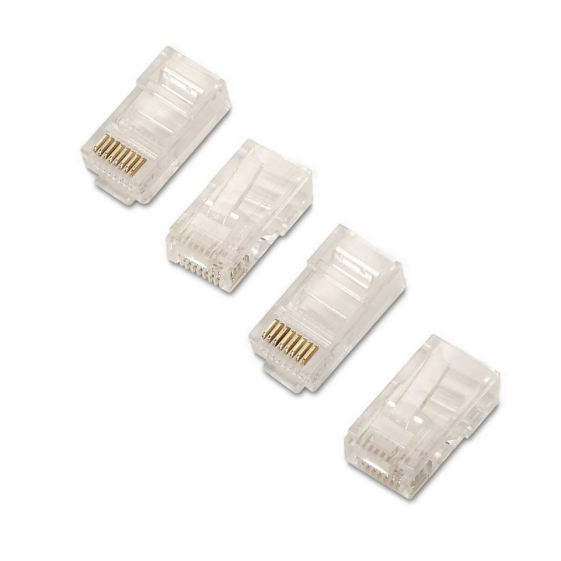 CONNETTORI RJ45 8 FILI CAT.5E AWG24 - AISENS CONFEZIONE DA 10 - COLORE TRASPARENTE