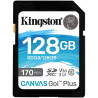 SCHEDA DI MEMORIA KINGSTON SDXC 128GB UHS-I U3 V30 CLASSE 10 170MB/S CANVAS GO PLUS