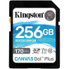 SCHEDA DI MEMORIA KINGSTON SDXC 256GB UHS-I U3 V30 CLASSE 10 170MB/S CANVAS GO PLUS