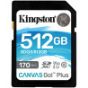 SCHEDA DI MEMORIA KINGSTON SDXC 512GB UHS-I U3 V30 CLASSE 10 170MB/S CANVAS GO PLUS