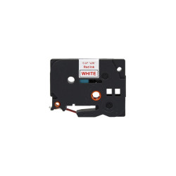 NASTRO COMPATIBILE LAMINATO ROSSO SU BIANCO (18MM X 8M) PER BROTHER TZE-242