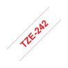 NASTRO COMPATIBILE LAMINATO ROSSO SU BIANCO (18MM X 8M) PER BROTHER TZE-242