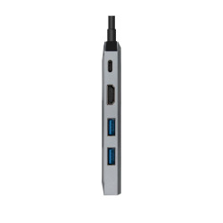 AISENS USB-C DOCK 5 IN 1 - USB-C A 1XHDMI - 1XRJ45 - 2XUSB - 1XPD - 15CM - COLORE GRIGIO