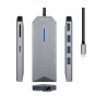 AISENS USB-C DOCK 8 IN 1 - USB-C A 1XHDMI - 1XRJ45 - 3XUSB - 1XPD - 1XSD - 1XMICRO SD - 15CM - COLORE GRIGIO
