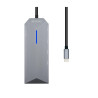 AISENS USB-C DOCK 8 IN 1 - USB-C A 1XHDMI - 1XRJ45 - 3XUSB - 1XPD - 1XSD - 1XMICRO SD - 15CM - COLORE GRIGIO