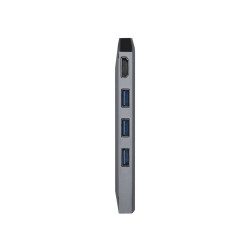 AISENS USB-C DOCK 8 IN 1 - USB-C A 1XHDMI - 1XRJ45 - 3XUSB - 1XPD - 1XSD - 1XMICRO SD - 15CM - COLORE GRIGIO