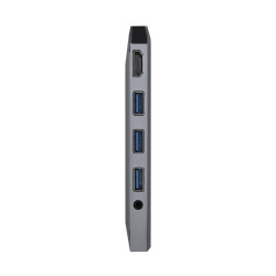 AISENS DOCK 9 IN 1 HUB USB-C 3.0 CON 3X USB-A 3.0, 1X HDMI 1X RJ45, 1X PD 100W, 1X AUDIO DA 3,5 MM, 1X LETTORE SD, 1X LETTORE MI