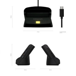 LETTORE DI SMART CARD AISENS USB-C DNI CON LETTORE DI MICRO CARD SIM, SD, MICRO SD, MMC, RS-MMC, MMC - COLORE NERO
