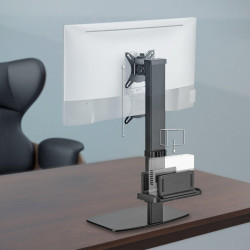SUPPORTO DA TAVOLO GIREVOLE E INCLINABILE PER MONITOR/TV E MINI PC 8KG DA 17-32 - COLORE NERO