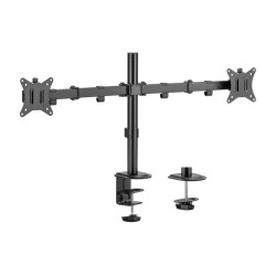 SUPPORTO DA TAVOLO GIREVOLE E INCLINABILE PER MONITOR/TV 9KG (3 PERNI - 2 BRACCI) DA 17-32 - COLORE NERO