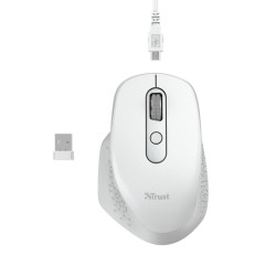 MOUSE WIRELESS RICARICABILE TRUST OZAA 2400 DPI - 5 PULSANTI - SCORRIMENTO VERTICALE E ORIZZONTALE - ERGONOMICO - UTILIZZO PER D