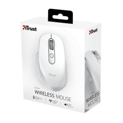MOUSE WIRELESS RICARICABILE TRUST OZAA 2400 DPI - 5 PULSANTI - SCORRIMENTO VERTICALE E ORIZZONTALE - ERGONOMICO - UTILIZZO PER D
