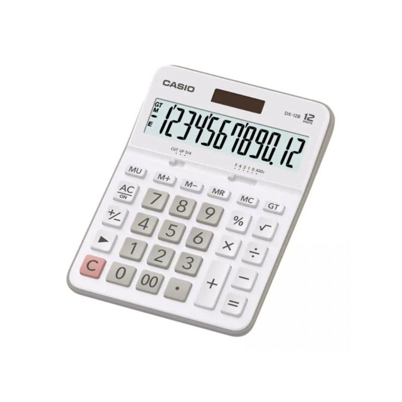 CALCOLATRICE CASIO DX-12B - SCHERMO LCD EXTRA LARGE A 12 CIFRE - SOLARE E BATTERIE - COLORE NERO
