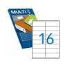 ETICHETTE BIANCHE ADESIVE CON BORDI COLLA PERMANENTE - F.TO 105.0 X 35.00 MM (100 FOGLI - 1.600 ETICHETTE)
