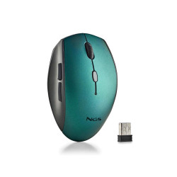 MOUSE WIRELESS ERGONOMICO NGS PER LAPTOP E COMPUTER - 5 PULSANTI E ROTELLA DI SCORRIMENTO - TASTI SILENZIOSI - COLORE BLU