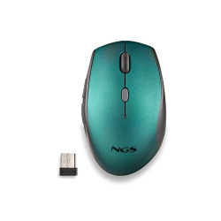MOUSE WIRELESS ERGONOMICO NGS PER LAPTOP E COMPUTER - 5 PULSANTI E ROTELLA DI SCORRIMENTO - TASTI SILENZIOSI - COLORE BLU