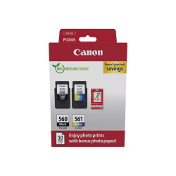 MULTIPACK ORIGINALE (PG-560, CL-561, 3713C008) CANON TS5350 + CARTA FOTOGRAFICA LUCIDA GP-501