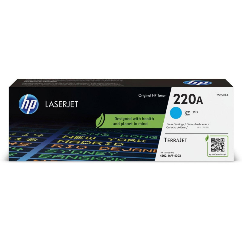 TONER ORIGINALE (W2201A, 220A) HP LASERJET PRO MFP 4302FDN (1,8K) CIANO