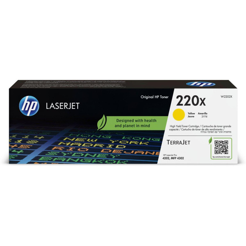 TONER ORIGINALE (W2202X, 220X) HP LASERJET PRO MFP 4302FDN (5,5K) GIALLO XL