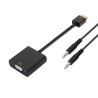 AISENS CONVERTITORE HDMI A SVGA+AUDIO - HDMI A MASCHIO-SVGA FEMMINA+JACK 3.5/H - 10 CM+1.0M - COLORE NERO