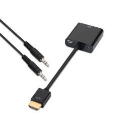 AISENS CONVERTITORE HDMI A SVGA+AUDIO - HDMI A MASCHIO-SVGA FEMMINA+JACK 3.5/H - 10 CM+1.0M - COLORE NERO
