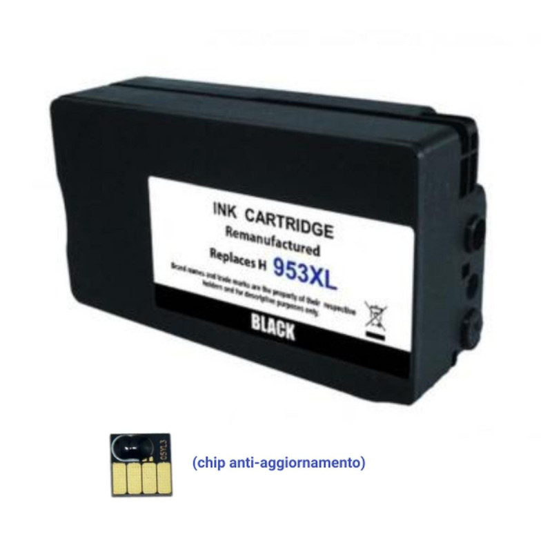 CARTUCCIA COMPATIBILE (L0S70AE, 953XLBK) PER HP OFFICEJET PRO 8210 (2K) NERO XL (CHIP ANTI-AGGIORNAMENTO)