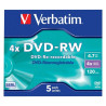 VERBATIM DVD-RW | RISCRIVIBILI | MATT SILVER | 4,7GB | 4X (5PZ)