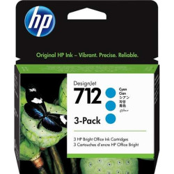 MULTIPACK CARTUCCIA ORIGINALE (3ED77A, 712) HP DESIGNJET T230 (3X29ML) CIANO