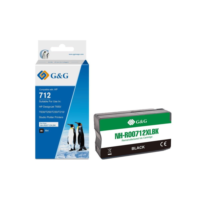 CARTUCCIA RIGENERATA ANTI-FIRMWARE UPGRADE (3ED71A, 712) PER HP DESIGNJET T230 (80ML) NERO XL