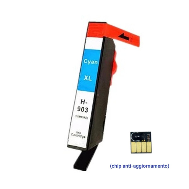 CARTUCCIA COMPATIBILE (T6M03AE, 903XLC) PER HP OFFICEJET PRO 6860 (825PAG.) CIANO (CHIP ANTI-AGGIORNAMENTO)