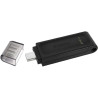 PENDRIVE KINGSTON DATATRAVELER 70 MEMORIA USB TIPO C 64 GB - USB-C 3.2 GEN 1 - CON COVER - NERO