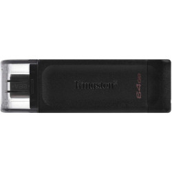PENDRIVE KINGSTON DATATRAVELER 70 MEMORIA USB TIPO C 128 GB - USB-C 3.2 GEN 1 - CON COVER - NERO