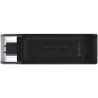 PENDRIVE KINGSTON DATATRAVELER 70 MEMORIA USB TIPO C 128 GB - USB-C 3.2 GEN 1 - CON COVER - NERO