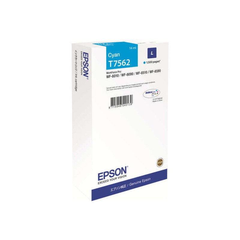 CARTUCCIA ORIGINALE (T7562) EPSON WORKFORCE PRO WF8010DW (1,5K) CIANO