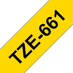 NASTRO ORIGINALE LAMINATO NERO SU GIALLO (36MM X 8M) BROTHER TZE-661