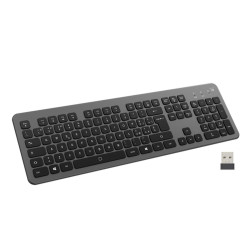 TASTIERA WIRELESS EWENT - BATTERIA AL LITIO RICARICABILE DA 300 MAH - LAYOUT QWERTY IT ITALIANO - RETROILLUMINATA - TASTI SILENZ