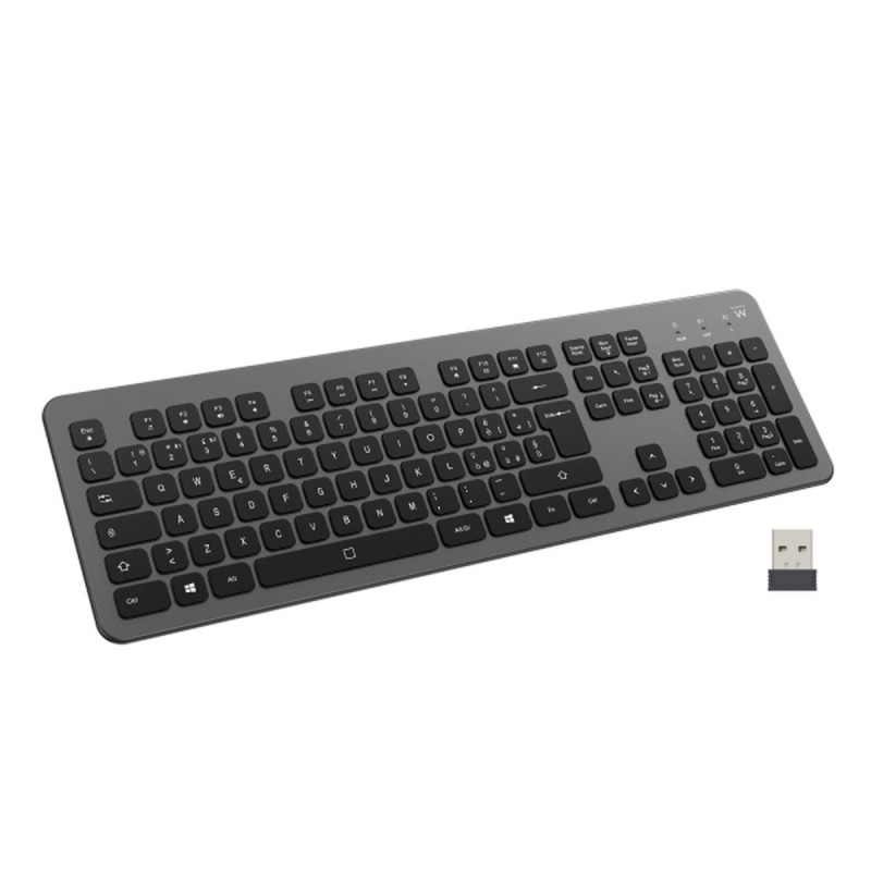 TASTIERA WIRELESS EWENT - BATTERIA AL LITIO RICARICABILE DA 300 MAH - LAYOUT QWERTY IT ITALIANO - RETROILLUMINATA - TASTI SILENZ