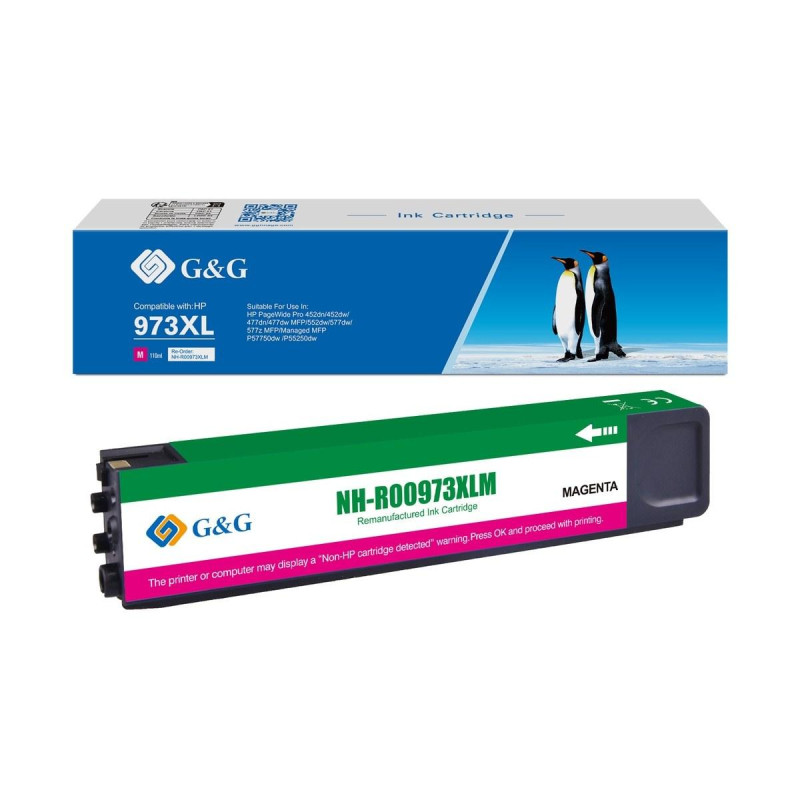 CARTUCCIA RIGENERATA ANTI-FIRMWARE UPGRADE (F6T82AE, 973X) PER HP PAGEWIDE PRO 452DW | MAGENTA