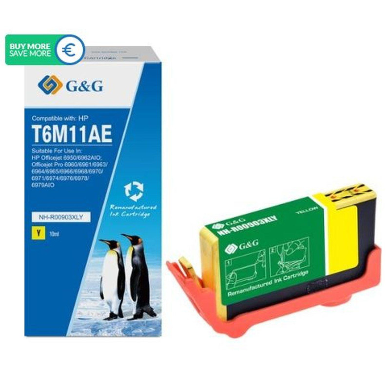 CARTUCCIA RIGENERATA ANTI-FIRMWARE UPGRADE (T6M12AE, 903XL) PER HP OFFICEJET PRO 6860 | GIALLO