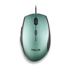 MOUSE USB NGS MOTH ICE 1600 DPI + ADATTATORE DA USB-A A USB-C - 5 PULSANTI - PER DESTRORSI - CAVO DA 1,80 M - VERDE METALLIZZATO