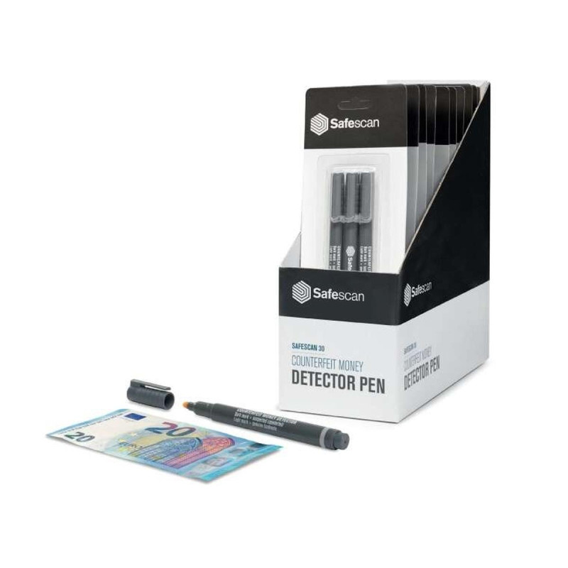 BLISTER PACK CON 3 PENNE PER LA RILEVAZIONE DI BANCONOTE FALSE - VERIFICA IN 2 SECONDI - INCHIOSTRO A BASE DI IODIO